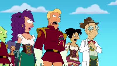 Dear God, look at those hairy elephantés! - Futurama
