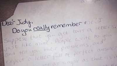 "Dear Judy, Do you really remember me? - Judy Blume Forever
