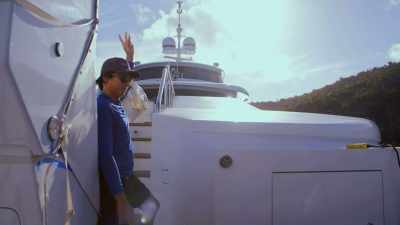 Deck team, we'll be 
doing three shackles. - Below Deck Down Under