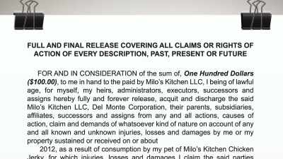 Del monte offered money
in exchange for signatures, - Pet Fooled