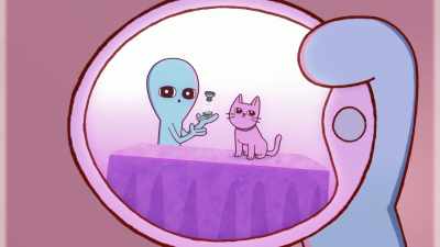 - [device beeps]
- And you apply it gently to their face, - Strange Planet