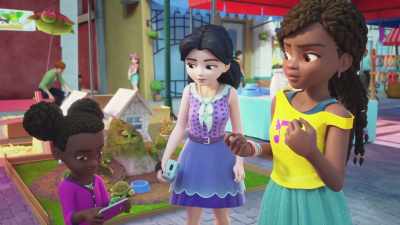 [DEVICE CHIMES]According to Olivia's app, - LEGO Friends: Girls on a Mission
