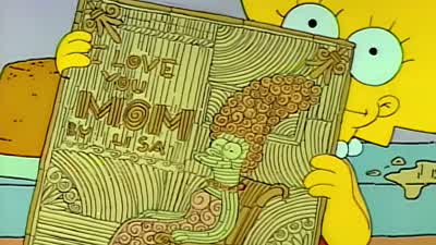 Dibs. First dibs. I get to lick the beaters. Ow! Ow! Ow! Litha, my "ongue" is "uck" in the "eaters." - The Simpsons