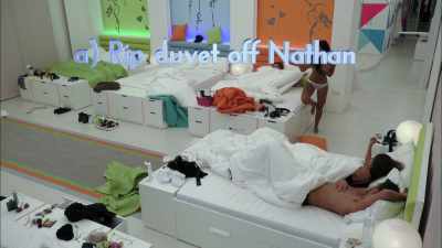 Did she, A, rip the duvet
off Nathan - Love Island