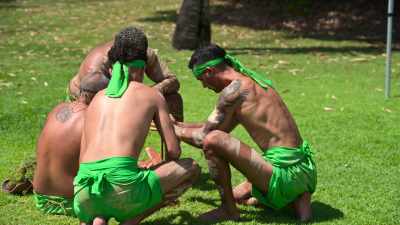 - (DIDGERIDOO PLAYING)
- (MEN CHANTING) - Matildas: The World at Our Feet