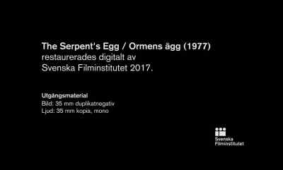 DIGITALLY RESTORED IN 2017 - The Serpent's Egg