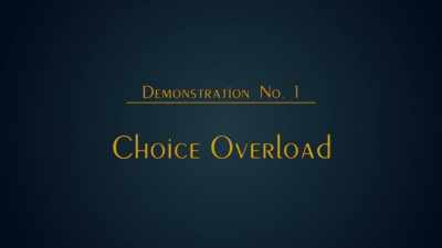 DIMOSTRAZIONE N.1
SOVRACCARICO DI SCELTE - Mind Field