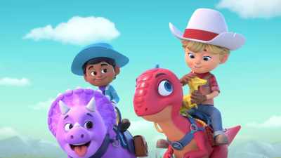 [dinosaur screeching] - Dino Ranch