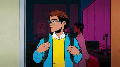 - [♪ disco music on speakers]
- Oscorp engineering - Your Friendly Neighborhood Spider-Man