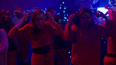 [disco music playing] - The Santa Summit