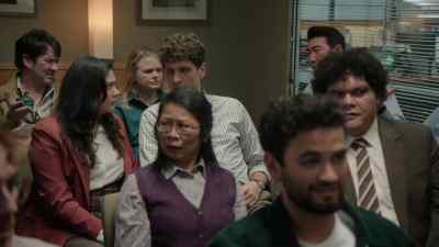 [disgruntled mumbling] - The Office