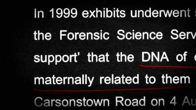 DNA testing on the hair
found in the duffle bag - No Stone Unturned