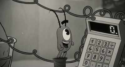 -Do you have a name?
-[bubbling] - Plankton: The Movie