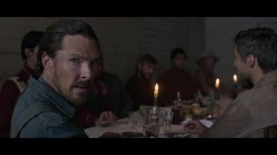 Do you mind quietening? We're eating. - The Power of the Dog