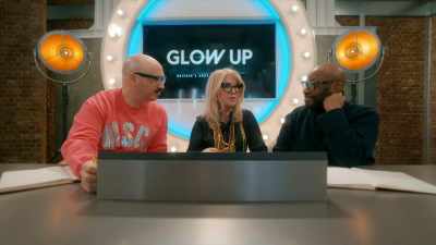 Do you think he was inspired
by the mannequin head behind him? - Glow Up: Britain's Next Make-Up Star