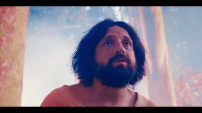 Do you think I wanted to be here
painted in blue, - The First Temptation of Christ