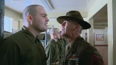 Do you think I'm cute private pyle You think I'm funnySir no sir Wipe that disgusting grin off your faceSir yes sirWell any fucking time sweetheartSir I'm trying sir Private pyle I'll give you three secondsExactly three fucking secondsTo wipe that stupid - Full Metal Jacket