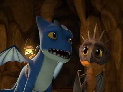 Doesn't sound like a dragon. Or a wolf.
Maybe some cave creature? - Dragons: Rescue Riders