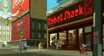 [Dog sniffles] - Robot Dreams