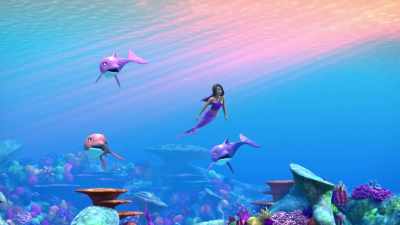 [dolphins squeak and click
in warning] - Barbie: Dolphin Magic