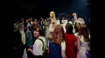 - [Donald Duck voice]
♪ Everybody's doing ♪ - The Bee Gees: How Can You Mend a Broken Heart