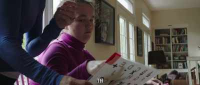 [Donna spells out the letters
as Emma points to them] - The Reason I Jump