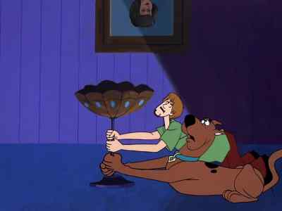 Don't ask me how we got on the ceiling,
but hang on, Scoob. - Scooby-Doo, Where Are You!