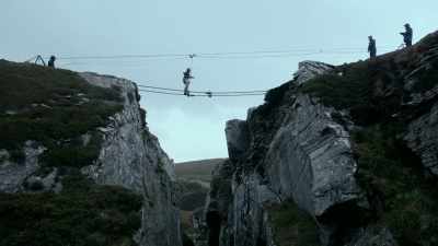 Don't be tempted
to keep leaning forward - Celebrity SAS: Who Dares Wins