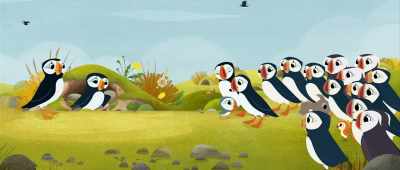 Don't be too late, Oona.
Okay everyone, back to digging. - Puffin Rock and the New Friends