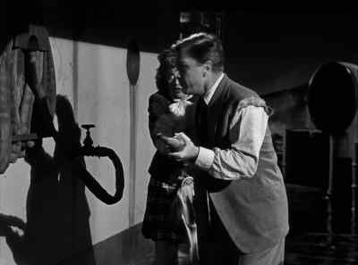 Don't come another step or
I'll let ya have it. - The Fuller Brush Girl