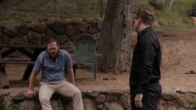 - Don't do that. Come here.
- You gotta crack my back. - Family Squares