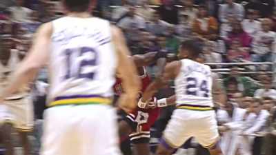 Don't foul him here. From mid-court. - The Last Dance