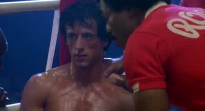 Don't go wasting your punches You're the champDon't try to take him out with one punchUse your headNow you wear him down He's all ours - Rocky III