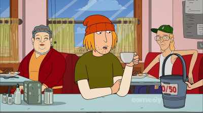 - Don't like those odds.
- [sighs] Look, I'll start things off - Corner Gas Animated