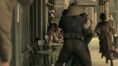 Don't no man shoot or I'll send her to unction. - Westworld