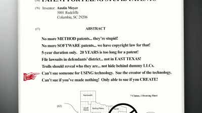 DON'T SUE SOMEONE
JUST FOR USING TECHNOLOGY, - The Patent Scam