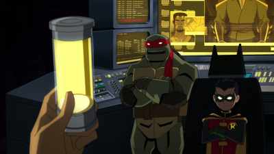 Don't worry, it'll only work
on someone who's been mutated - Batman vs Teenage Mutant Ninja Turtles