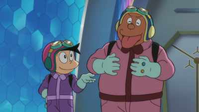 Don't worry. We can go back
to the original time on Time Zeppelin. - Doraemon the Movie: Nobita's Sky Utopia