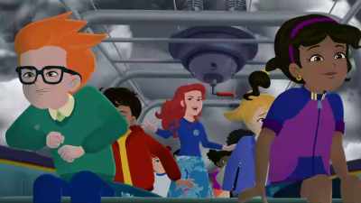 Don't worry! We'll be fine
as long as we don't get hit by... - The Magic School Bus Rides Again: The Frizz Connection
