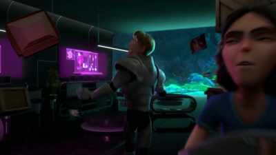 -[door beeps]
-[gasps] Dude, this place is sick! - Wizards: Tales of Arcadia