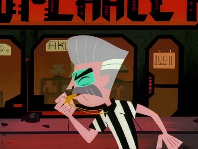 (DOOR BELL JINGLING)
(WHISTLE BLOWING) - Samurai Jack