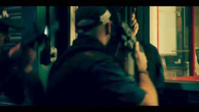 DOOR BURSTS IN.
INDISTINCT SHOUTING - Informer