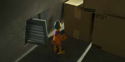 -[door opens]
-[gasps] - Chicken Run: Dawn of the Nugget