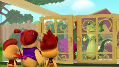 [door squeaking] - The Chicken Squad