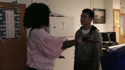 DORIS: When she hears
something she's not pleasant
with, she does like, - Science Fair