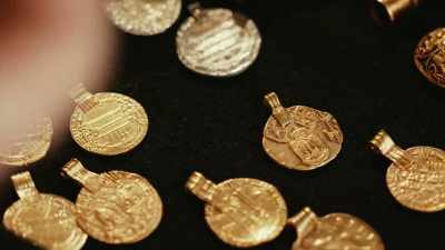Down here you can see coins - Raiders of the Lost Past with Janina Ramirez