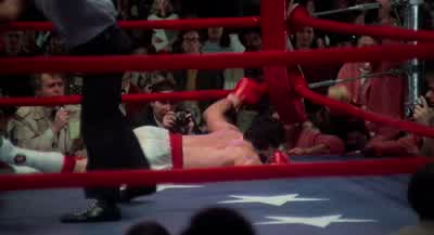 Down! Stay down! Apollo has his arms in the air! - Rocky