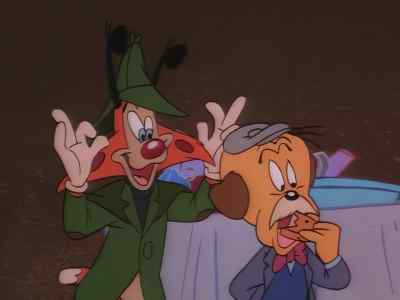 Dr. Jitters, here, allow me
to adjust your... neck zipper? - Bonkers