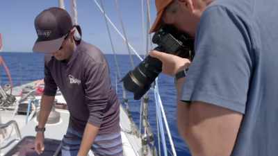 "Dr. Shane Gero
and photographer Brian Skerry..." - Secrets of the Whales