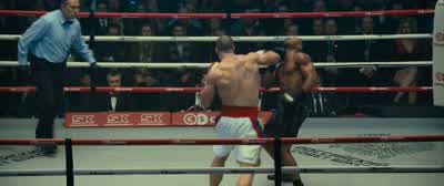 Drago is pressing hard, but Creed is not backing off. - Creed II